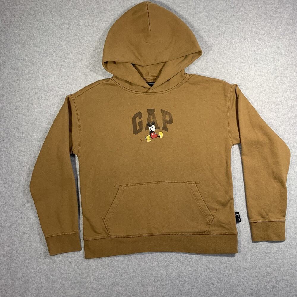 Gap X Disney Mickey Mouse Hoodie Youth Size XXL Sweater Brown Cotton Preowned